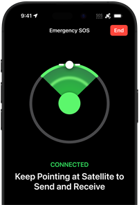 Showing the user’s GPS location and Emergency SOS via Satellite feature on iPhone 16 Pro