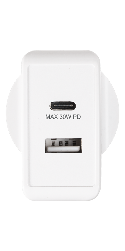 3Sixt Wall Charger ANZ 30W USB-C PD + 2.4A - White